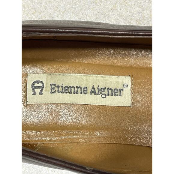Etienne Aigner “Michele” Loafers Genuine Brown Leather Shoes Women's 9.5M - Picture 9 of 11